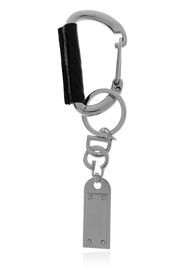 Dolce & Gabbana Dolce & Gabbana Silver-Black Logo Keychain | Men's